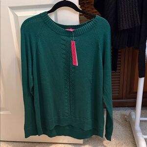 Lilly Pulitzer Esma Evergreen Green Sweater New